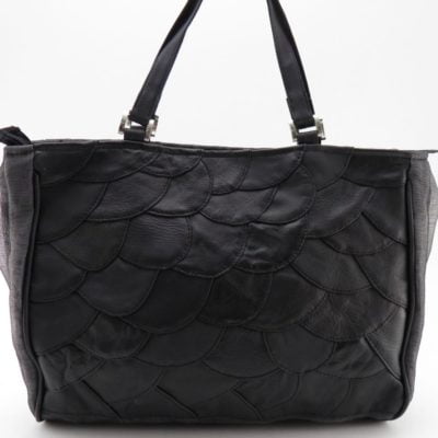 Post - Eco-friendly Leather Bag - Large - Charcoal