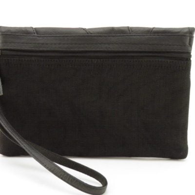 Embed – Eco-friendly Leather Clutch Bag - Black - verso