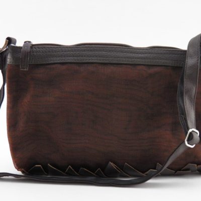 Canvas – Eco-friendly Leather Bag - Dark Brown - verso