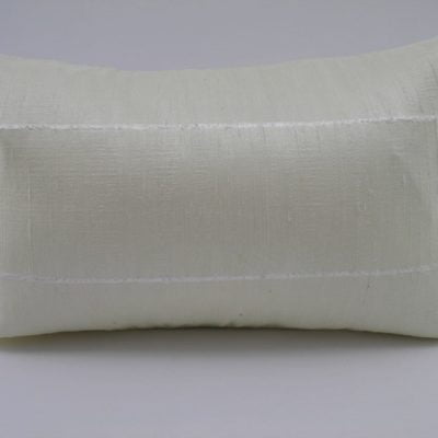 Slited Raw Silk Cushion Cover - Ivory - 45x27cm