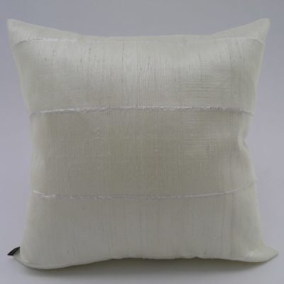 Slited Raw Silk Cushion Cover - Ivory - 42x42cm
