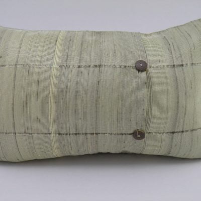 Slited Raw Silk Cushion Cover - Pistachio - 45x27cm - verso