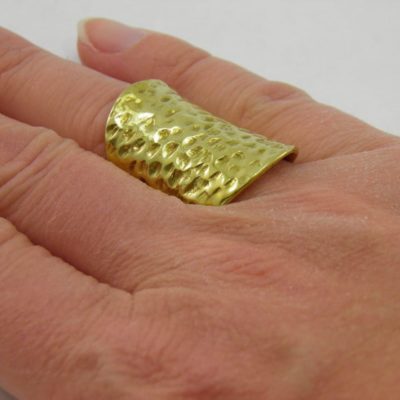 Hammered Ring - Recycled Brass