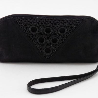 Serif - Eco-friendly clutch bag wrist-strap - Black