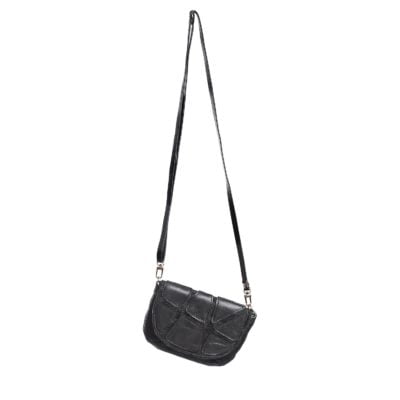 Split - Eco-friendly leather evening bag - Black