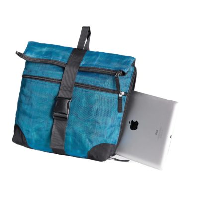 COMMA - techno ethical backpack - Oil blue - detail